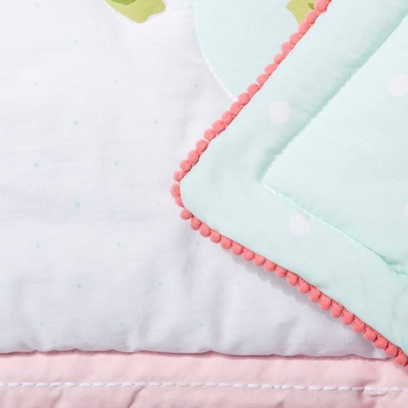 Crib Bedding Set Floral Fields 4pc - Cloud Island Pink Mint Target Comforter - Picture 3 of 9